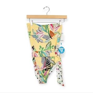 NWT WET Swimwear Alexis Yellow Floral Reversible One Piece Swimsuit Size S